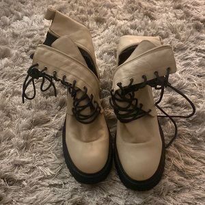 Free people heeled boots. Bone color/Taupe. Size 37